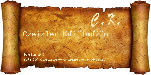 Czeizler Kálmán névjegykártya